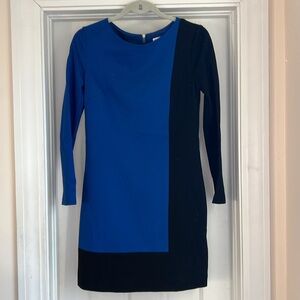 Trina Turk royal blue and black color block dress